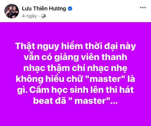 Lưu Thiên Hương xóa clip bị đồng nghiệp ném điện thoại vào người sau khi phía Nhạc viện vào cuộc - Ảnh 2.