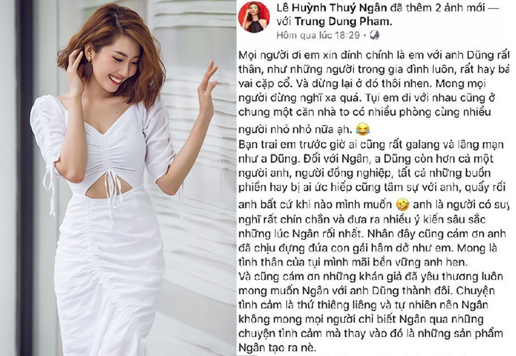 Thúy Ngân lên tiếng trước thông tin ngủ cùng phòng với Trung Dũng1