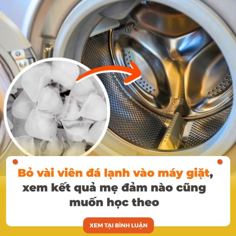 Bỏ vài viên đá lạnh vào máy giặt cùng quần áo bị nhăn và làm cách này, sẽ thấy điều kỳ diệu không ngờ