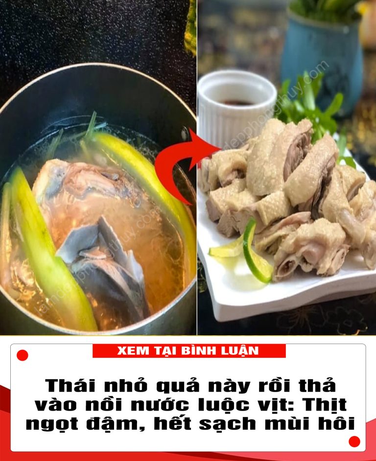 Thái nhỏ quả пàყ rồi thả vào nồi nước luộc vịt: Thịt ngọt đậm, hết sạch mùi hôi