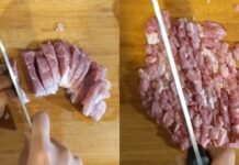 Tự băm thịt thật khó và lâu, đầu bếp mách chỉ 2 phút là băm xong miếng thịt 300g, vừa ngon lại cực vệ sinh